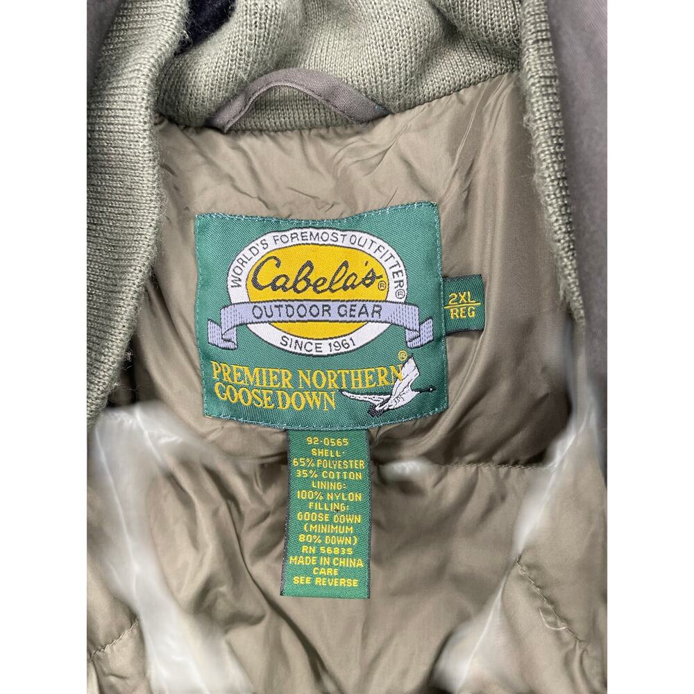 Cabelas Premium Goose Down Puffer Vest Mens 2XL Hunt Green THICK - Picture 6 of 6